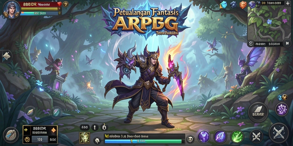 Tangkapan layar menunjukkan aksi pertarungan epik dalam game ARPG.