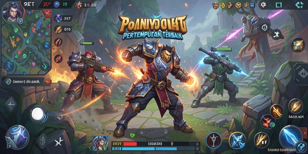 Tampak aksi seru dalam gameplay MOBA 9ET.