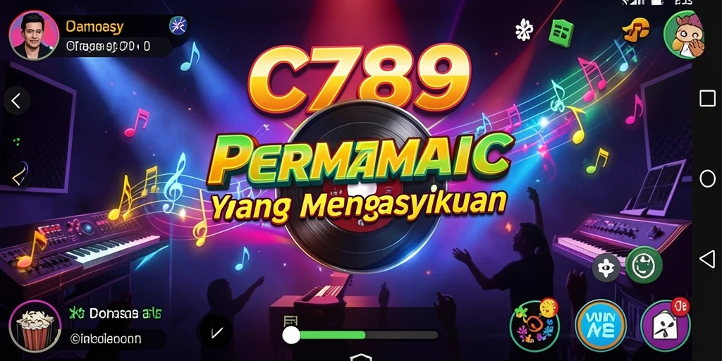 Screenshot C789 menampilkan pengalaman bermain musik yang interaktif.
