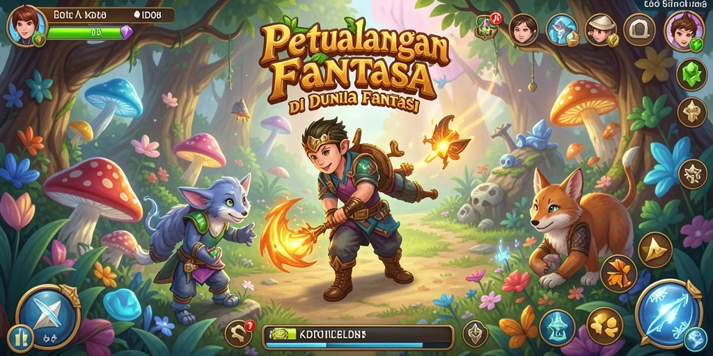Tampilan gameplay yang mendebarkan dalam dunia petualangan.