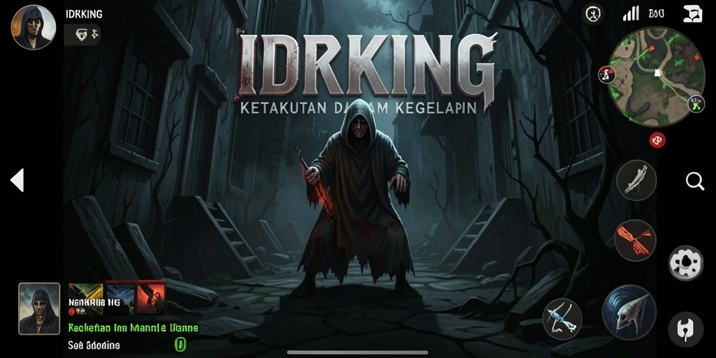 Tampilan gameplay menakutkan di dunia horor IDRKING.