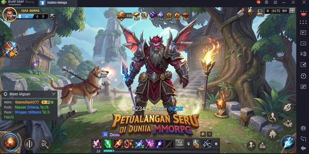 Gameplay seru di dunia MMORPG yang luas.