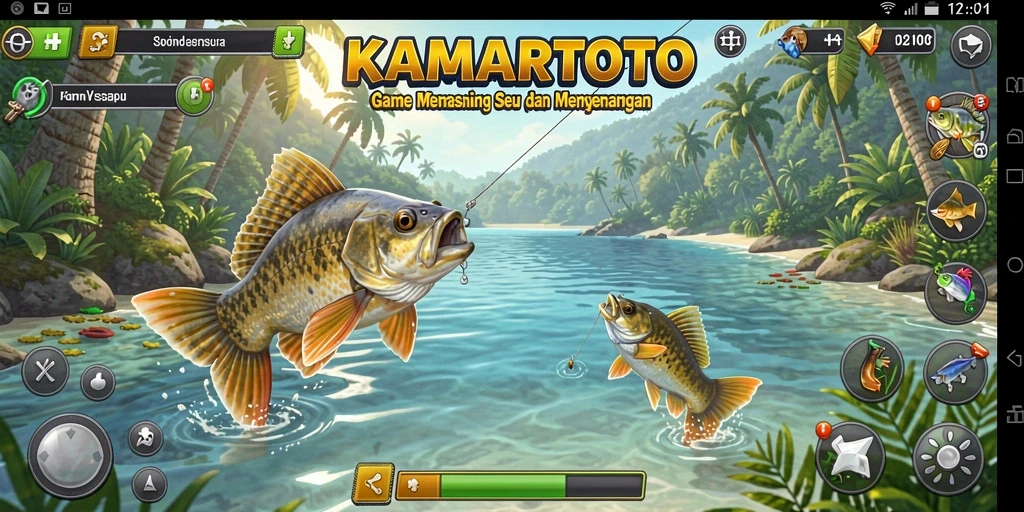 Tampilan screenshot gameplay KAMARTOTO yang menunjukkan pengalaman memancing yang seru.