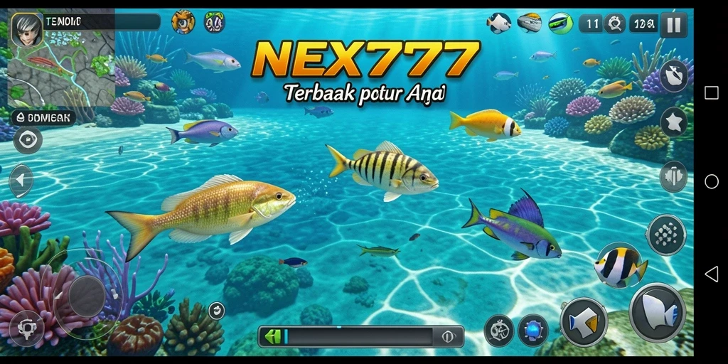 Screenshot gameplay NEX777 menampilkan momen seru menembak ikan.