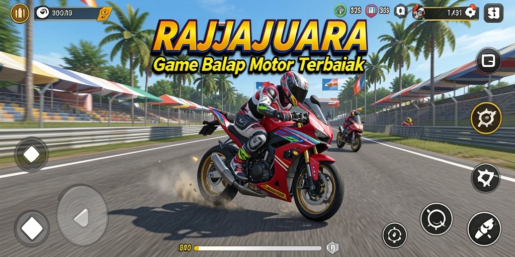 Gameplay balap motor yang mendebarkan di RAJAJUARA.