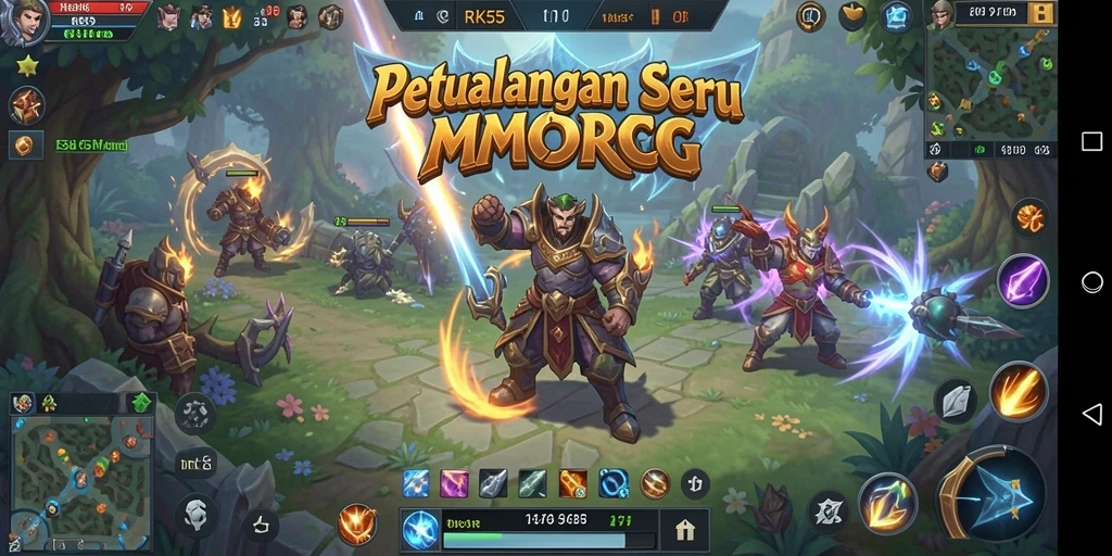 Tampilan gameplay RK55 yang mendebarkan dan penuh aksi di dunia MMORPG.