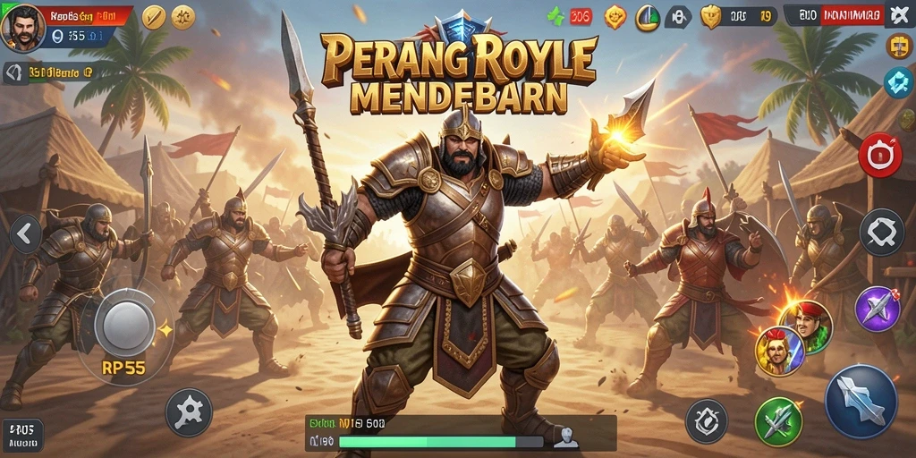 Tampilan gameplay menegangkan dalam RP55 Battle Royale.
