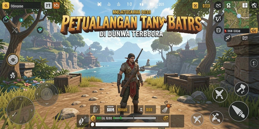 Screenshot gameplay RR33 menampilkan eksplorasi dunia terbuka yang menakjubkan.