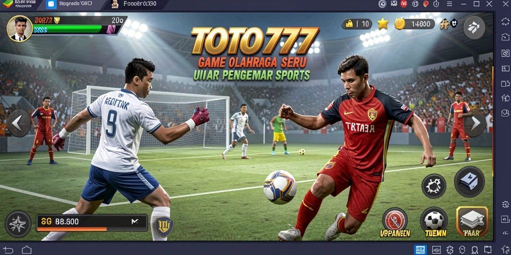 Screenshot gameplay TOTO777 menampilkan pertarungan olahraga yang seru.
